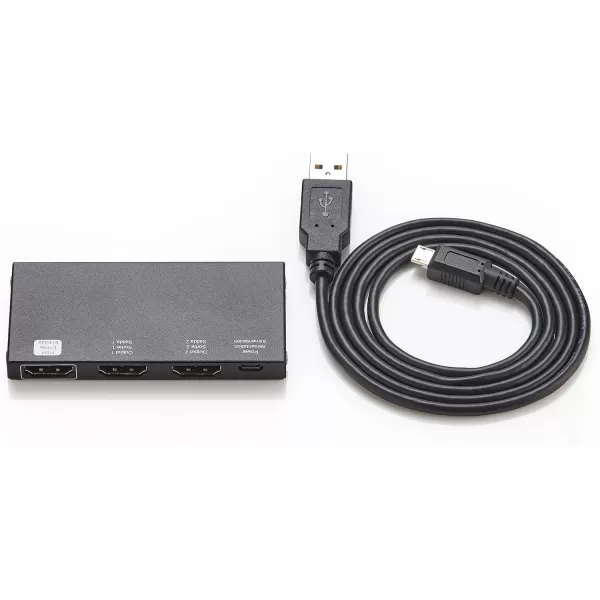 Amazon Basics HDMI Splitter 1 in 2 Out 4K30Hz for Dual Monitors Mirror Only BlackBlack  4K60Hz