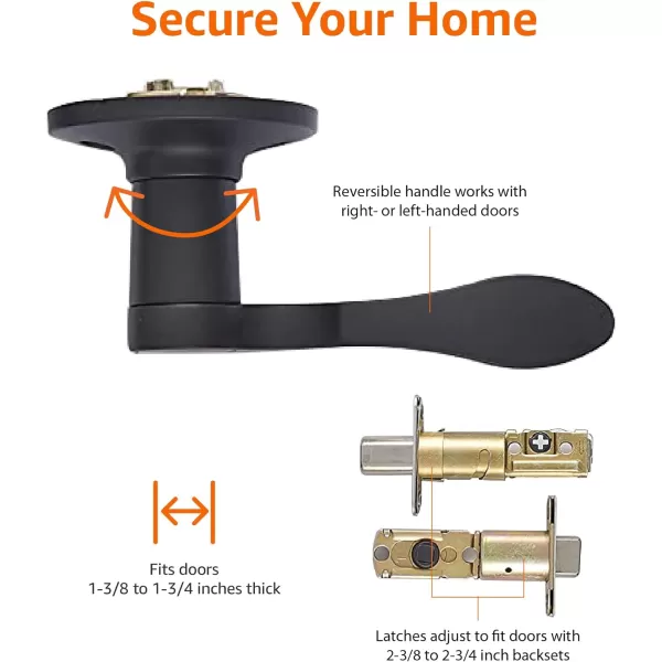 Amazon Basics Handleset with Tulip Knob  Single Cylinder  Matte BlackMatte Black Handleset with Tulip KnobPack of 6