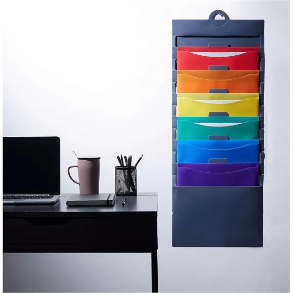 Amazon Basics Hanging 6 Pocket File Folders 36 in  MulticolorMulticolor