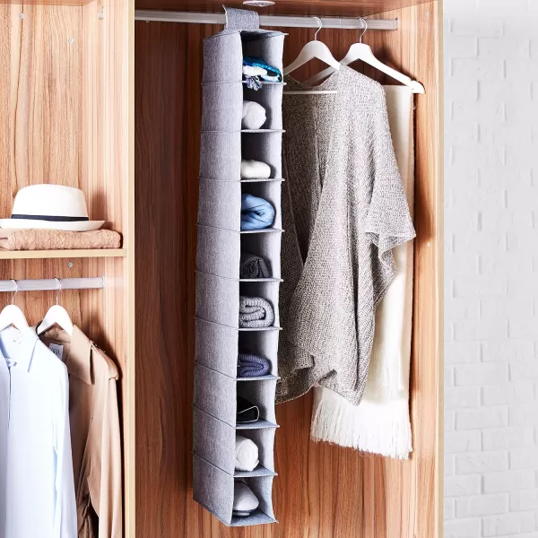 Amazon Basics Hanging Closet Shelf 6 Tier Heather Grey 2D x 12W x 12HHeather Grey 1 Count Pack of 1