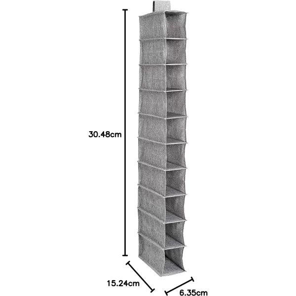 Amazon Basics Hanging Closet Shelf 6 Tier Heather Grey 2D x 12W x 12HHeather Grey 1 Count Pack of 1