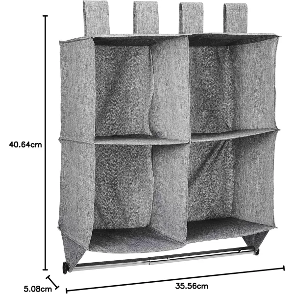 Amazon Basics Hanging Closet Shelf 6 Tier Heather Grey 2D x 12W x 12HHeather Grey 2Tier