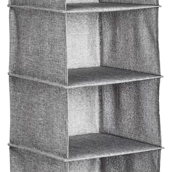 Amazon Basics Hanging Closet Shelf 6 Tier Heather Grey 2D x 12W x 12HHeather Grey 6 Tier