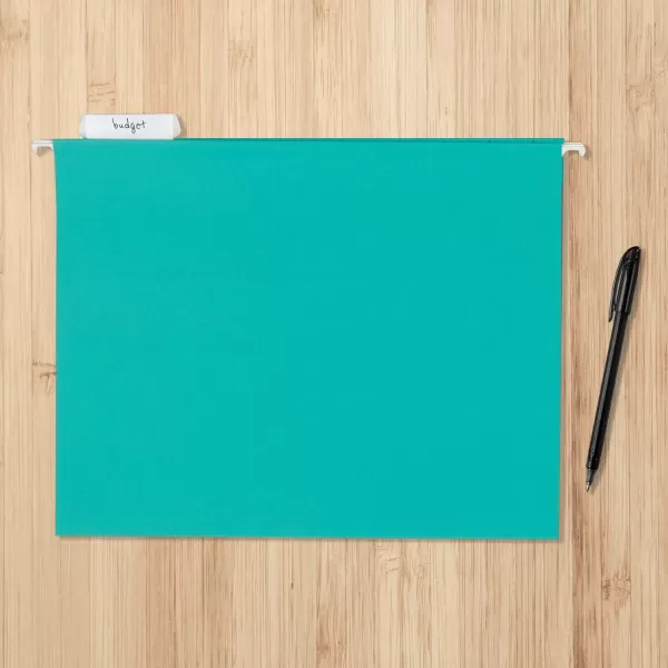 Amazon Basics Hanging File Folders Letter Size Black 25PackAqua