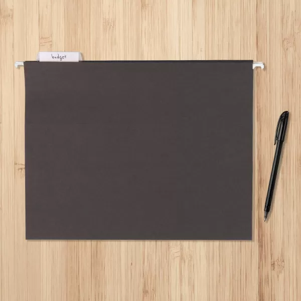 Amazon Basics Hanging File Folders Letter Size Black 25PackBlack