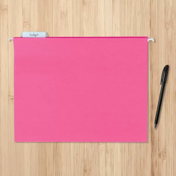 Amazon Basics Hanging File Folders Letter Size Black 25PackPink