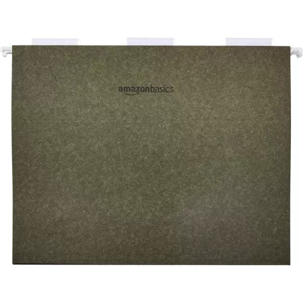 Amazon Basics Hanging File Folders Standard Green15Cut Tabs Letter Size 50 Count per box50 Pack