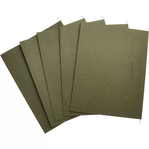 Amazon Basics Hanging Organizer File Folder Letter Size Green  Pack of 25Green Letter