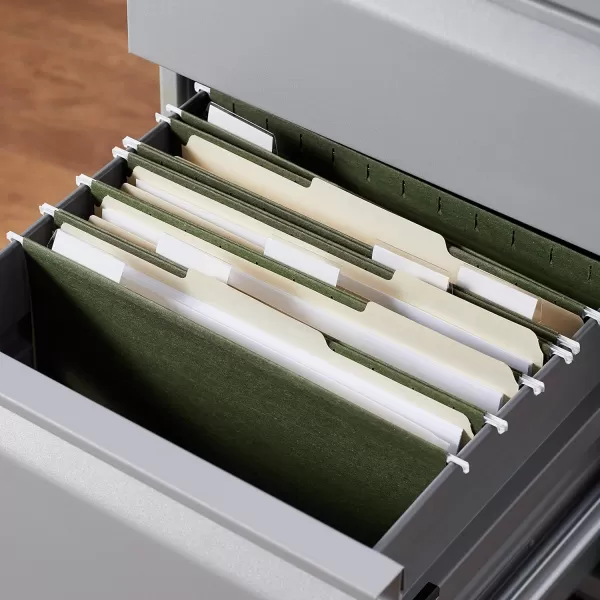 Amazon Basics Hanging Organizer File Folder Letter Size Green  Pack of 25Green Letter