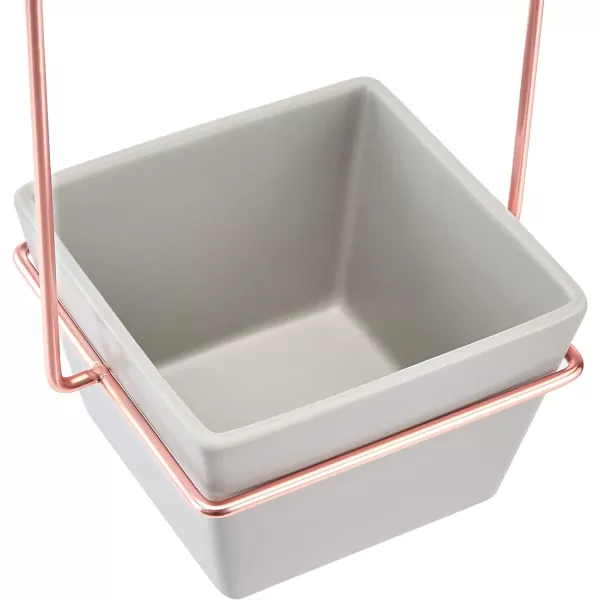 Amazon Basics Hanging Planter Square  GreyCopperGreyCopper 2Pack