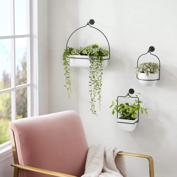 Amazon Basics Hanging Planter Square  GreyCopperWhiteBlack 2Pack