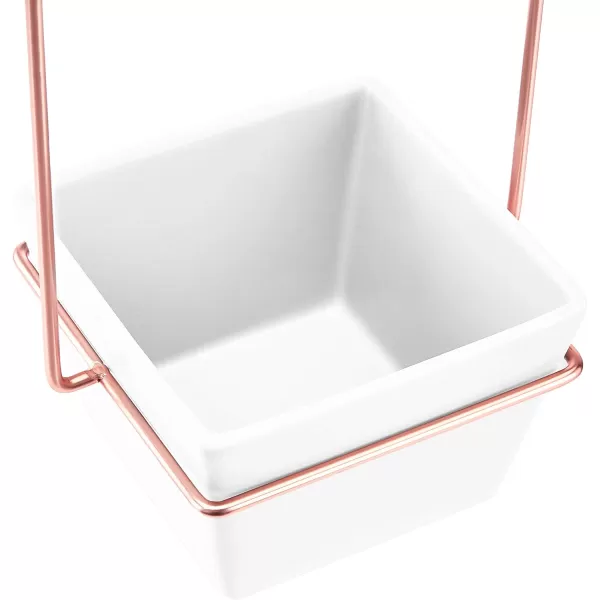 Amazon Basics Hanging Planter Square  GreyCopperWhiteCopper 2Pack
