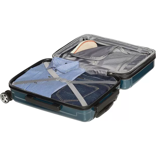 Amazon Basics Hard Shell Carry On Spinner Suitcase Luggage  307 Inch Slate GreyNavy Blue 22inch Cabin Size Luggage