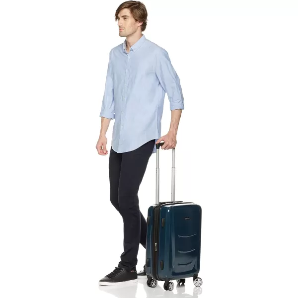 Amazon Basics Hard Shell Carry On Spinner Suitcase Luggage  307 Inch Slate GreyNavy Blue 22inch Cabin Size Luggage