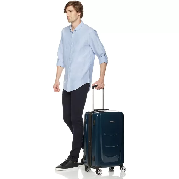 Amazon Basics Hard Shell Carry On Spinner Suitcase Luggage  307 Inch Slate GreyNavy Blue 267inch Luggage