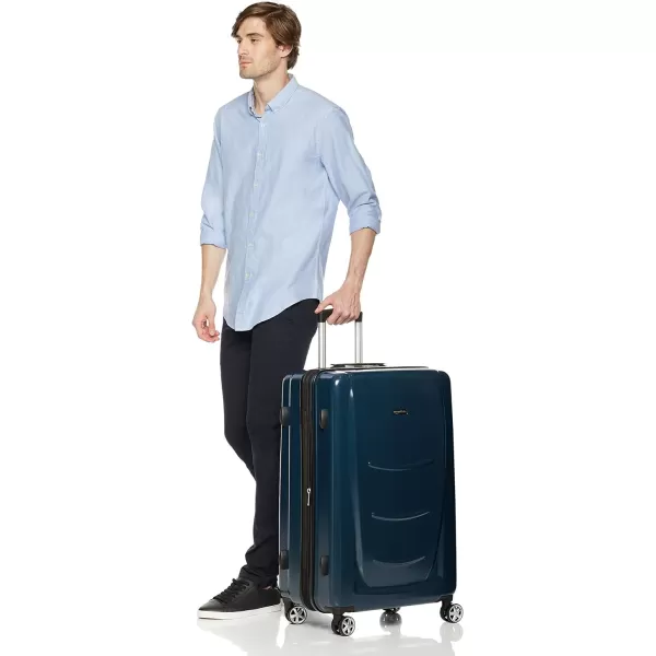 Amazon Basics Hard Shell Carry On Spinner Suitcase Luggage  307 Inch Slate GreyNavy Blue 307inch Luggage