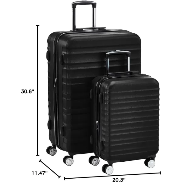 Amazon Basics Hardside Spinner Suitcase Luggage with Wheels  20Inch 28Inch BlackBlack 2piece Set 20 28