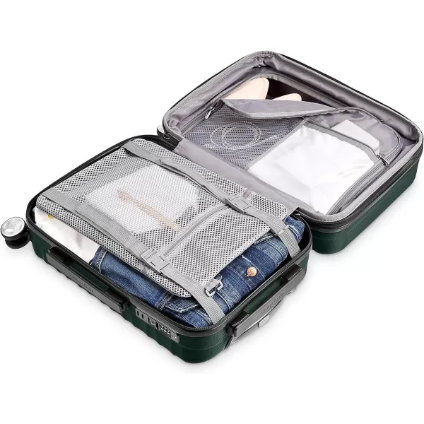Amazon Basics Hardside Spinner Suitcase Luggage with Wheels  20Inch 28Inch BlackGreen 2piece Set 20 28