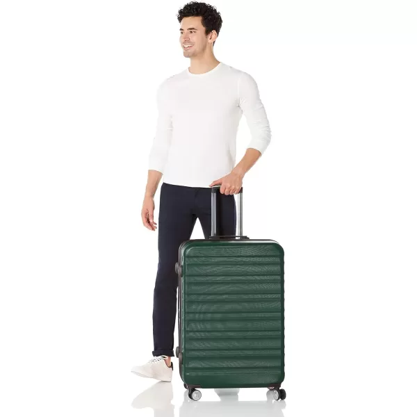 Amazon Basics Hardside Spinner Suitcase Luggage with Wheels  20Inch 28Inch BlackGreen 2piece Set 20 28