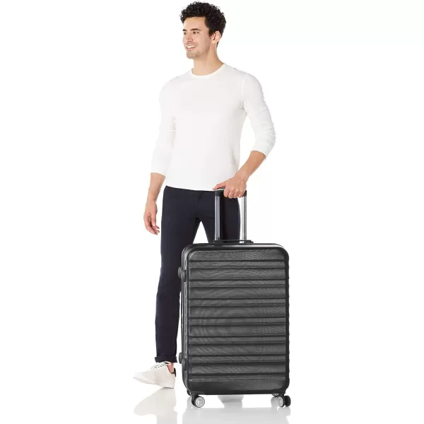 Amazon Basics Hardside Spinner Suitcase Luggage with Wheels  20Inch 28Inch BlackGrey 28inch