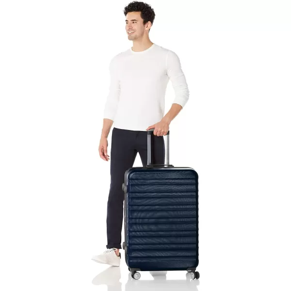 Amazon Basics Hardside Spinner Suitcase Luggage with Wheels  20Inch 28Inch BlackNavy Blue 28inch