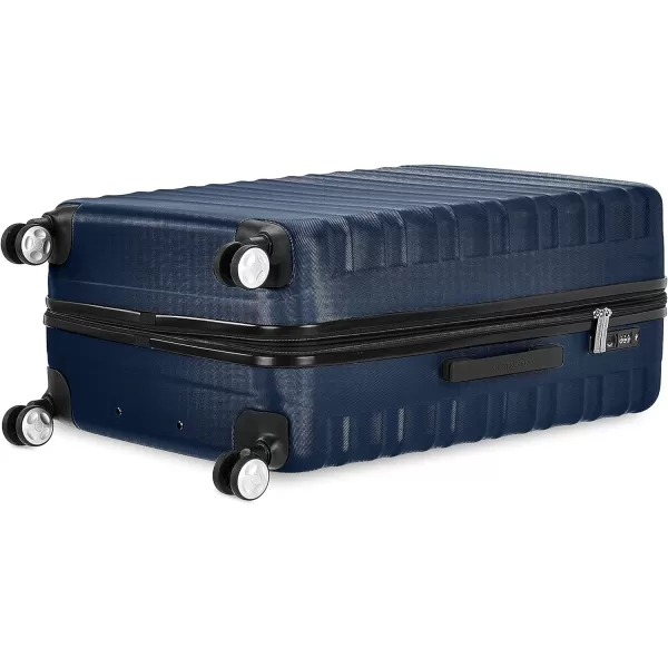 Amazon Basics Hardside Spinner Suitcase Luggage with Wheels  20Inch 28Inch BlackNavy Blue 2piece Set 20 28