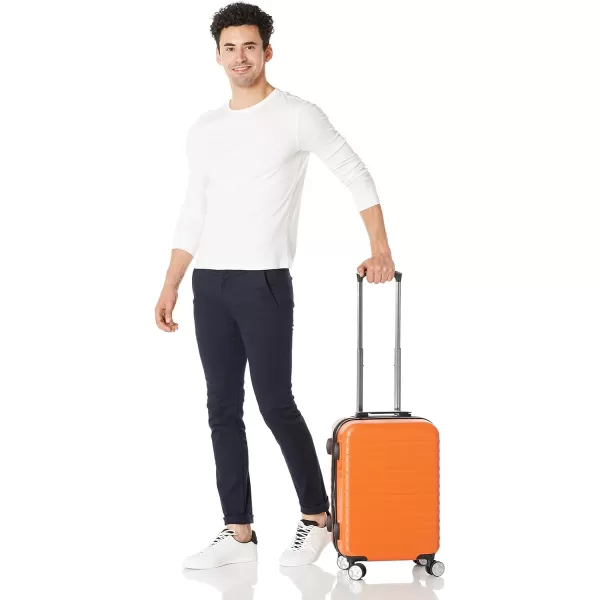 Amazon Basics Hardside Spinner Suitcase Luggage with Wheels  20Inch 28Inch BlackOrange 20inch Carryon