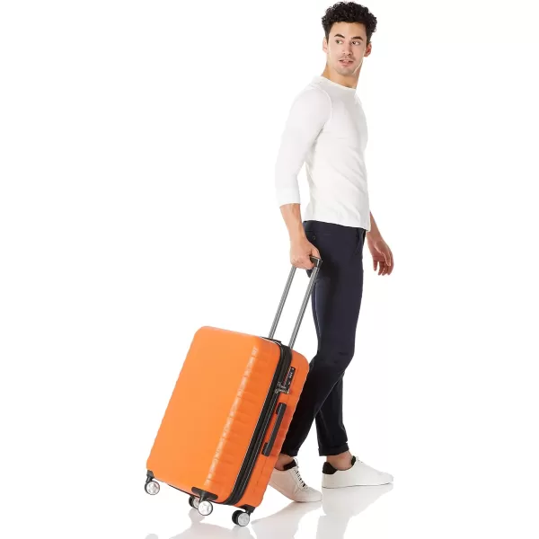 Amazon Basics Hardside Spinner Suitcase Luggage with Wheels  20Inch 28Inch BlackOrange 24inch