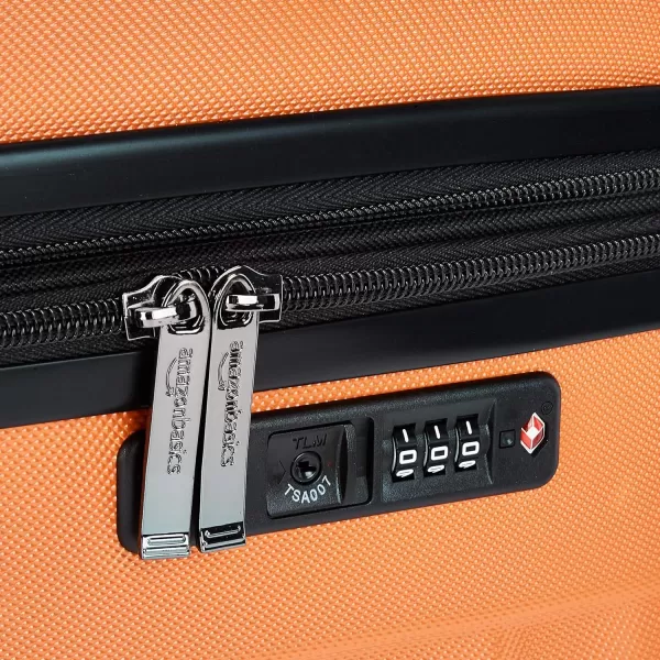 Amazon Basics Hardside Spinner Suitcase Luggage with Wheels  20Inch 28Inch BlackOrange 28inch
