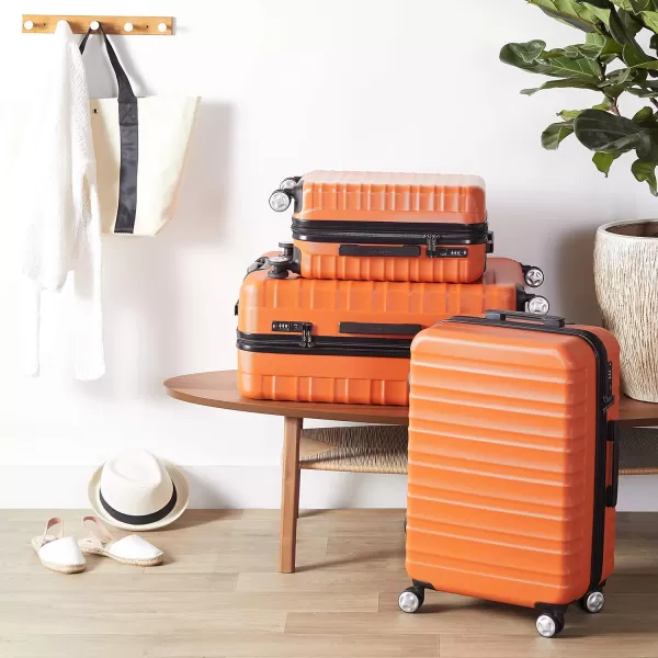 Amazon Basics Hardside Spinner Suitcase Luggage with Wheels  20Inch 28Inch BlackOrange 28inch