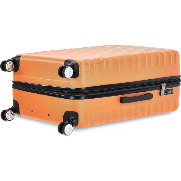 Amazon Basics Hardside Spinner Suitcase Luggage with Wheels  20Inch 28Inch BlackOrange 28inch
