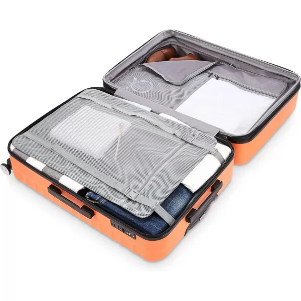 Amazon Basics Hardside Spinner Suitcase Luggage with Wheels  20Inch 28Inch BlackOrange 28inch