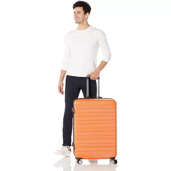 Amazon Basics Hardside Spinner Suitcase Luggage with Wheels  20Inch 28Inch BlackOrange 28inch