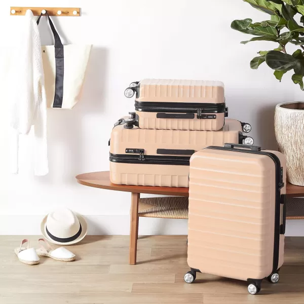 Amazon Basics Hardside Spinner Suitcase Luggage with Wheels  20Inch 28Inch BlackPink 20inch Carryon