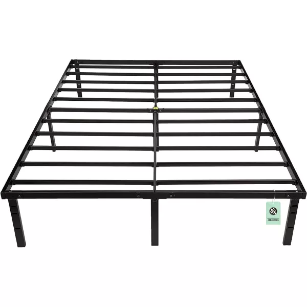 Amazon Basics Heavy Duty NonSlip Bed Frame with Steel Slats Easy Assembly 18 Inch Queen BlackFull 14H