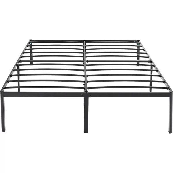 Amazon Basics Heavy Duty NonSlip Bed Frame with Steel Slats Easy Assembly 18 Inch Queen BlackKing 18u201CH