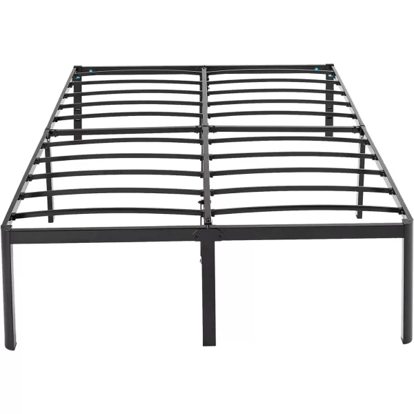 Amazon Basics Heavy Duty NonSlip Bed Frame with Steel Slats Easy Assembly 18 Inch Queen BlackQueen 18u201CH