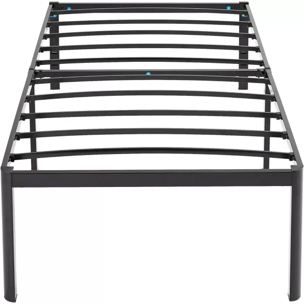 Amazon Basics Heavy Duty NonSlip Bed Frame with Steel Slats Easy Assembly 18 Inch Queen BlackTwin 18u201CH