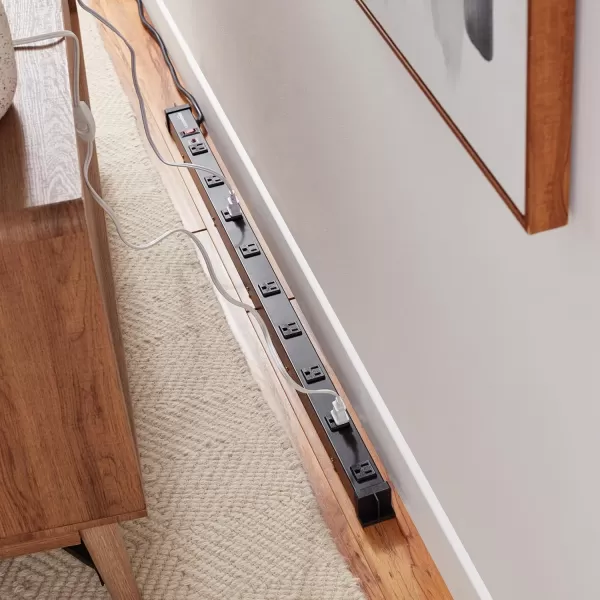 Amazon Basics Heavy Duty Rectangle Metal Surge Protector Power Strip with Mounting Brackets 9 Outlet 600Joule 15A OnOff Circuit Breaker Black9 Outlet