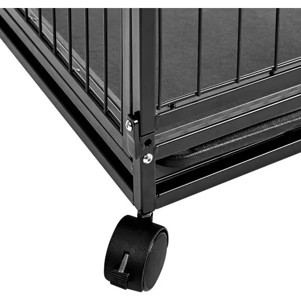 Amazon Basics Heavy Duty Stackable Dog amp Pet Kennel with Tray Black 240L x 280W x 370H370L x 240W x 280H
