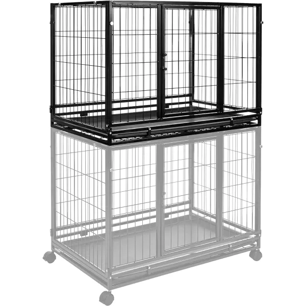 Amazon Basics Heavy Duty Stackable Dog amp Pet Kennel with Tray Black 240L x 280W x 370H370L x 240W x 280H