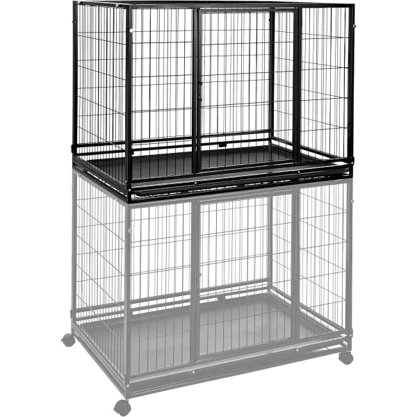 Amazon Basics Heavy Duty Stackable Dog amp Pet Kennel with Tray Black 240L x 280W x 370H435L x 298W x 343H