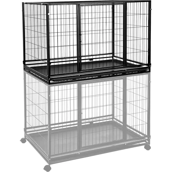 Amazon Basics Heavy Duty Stackable Dog amp Pet Kennel with Tray Black 240L x 280W x 370H482L x 378W x 425H