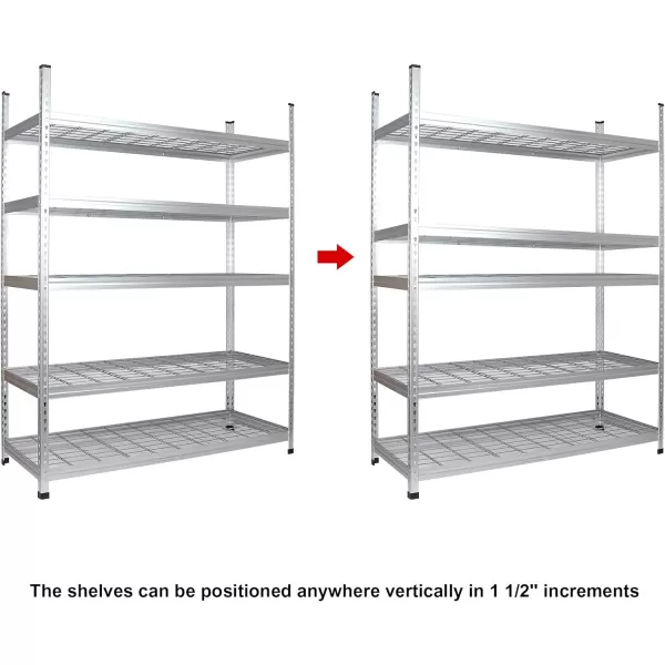 Amazon Basics Heavy Duty Storage Shelving Unit Double Post 5 Shelf HighGrade Aluminum Silver 60 x 24 x 78 InchDouble Post