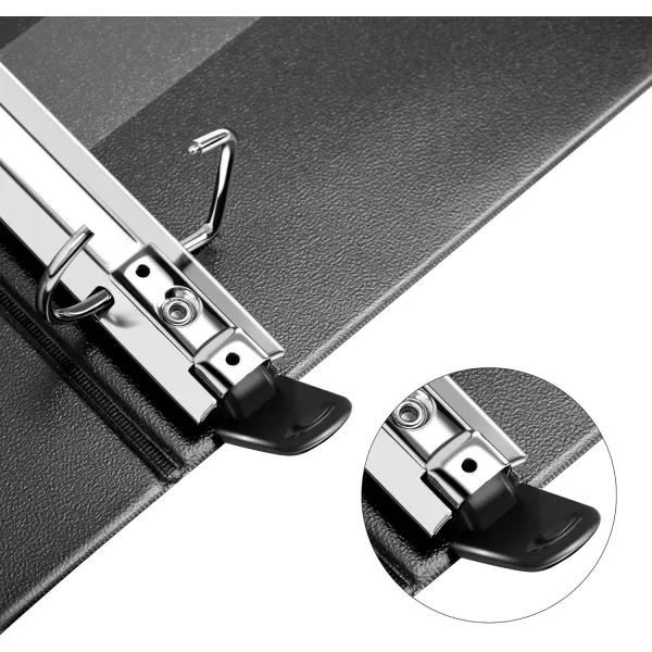 Amazon Basics HeavyDuty 3 Ring Binder Customizable View Binder with 5 Inch DRing Black 2PackBlack 5 inch