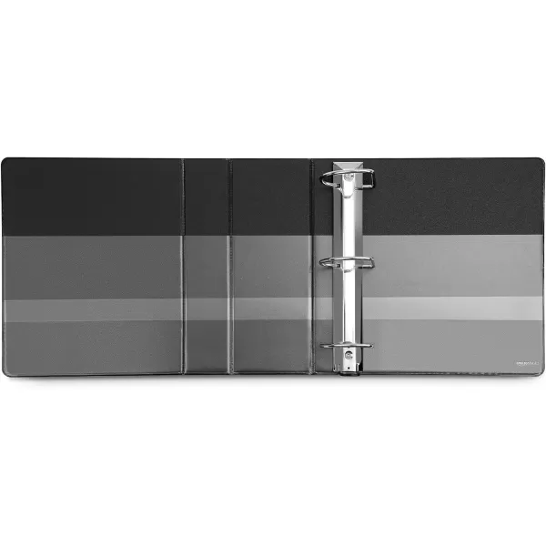 Amazon Basics HeavyDuty 3 Ring Binder Customizable View Binder with 5 Inch DRing Black 2PackBlack 5 inch