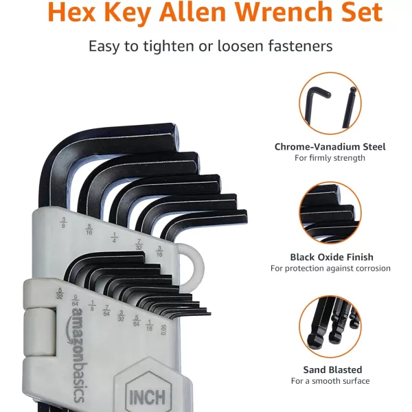 Amazon Basics Hex Key Allen Wrench 26 Set with Ball EndAmazon Basics Hex Key Allen Wrench 26 Set with Ball End