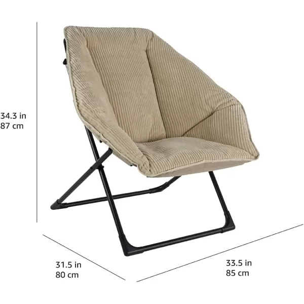 Amazon Basics Hexagon Shaped Chair with Foldable Metal Frame Tan 335D x 315W x 343HTan