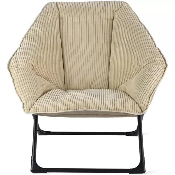 Amazon Basics Hexagon Shaped Chair with Foldable Metal Frame Tan 335D x 315W x 343HTan