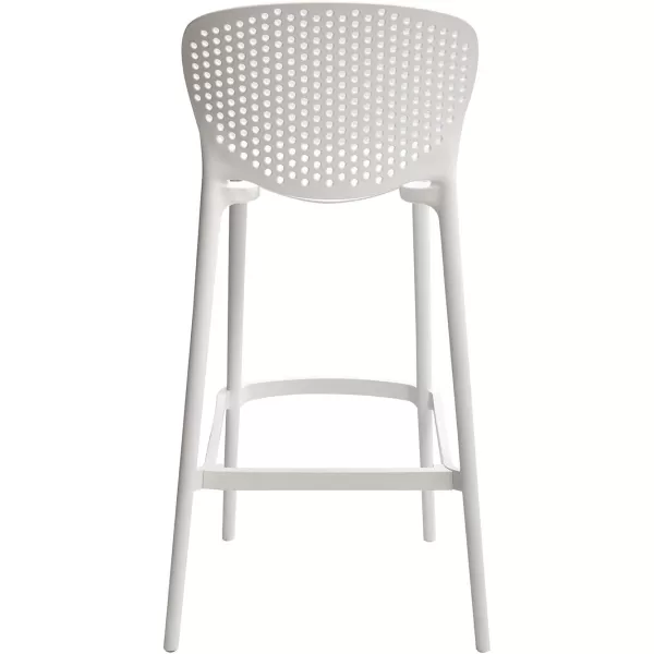 Amazon Basics High Back Indoor Molded Plastic Barstool with Footrest Set of 2  WhiteWhite Barstool